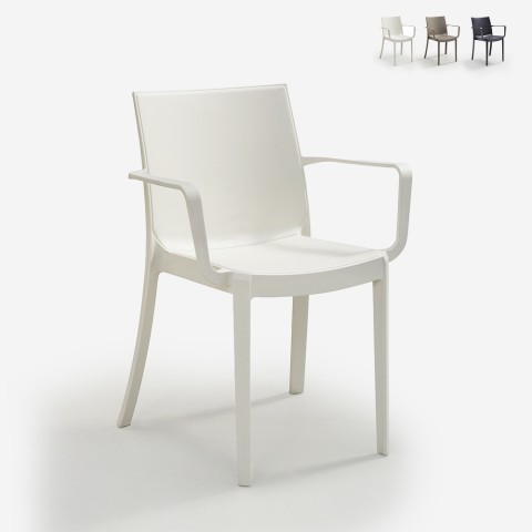 Sæt med 23 spisebordsstole med armlæn i plast stabelbare havestole Victoria BICA Kampagne
