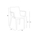 Sæt med 23 spisebordsstole med armlæn i plast stabelbare havestole Victoria BICA Pris