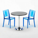 Ghost sort cafebord sæt: 2 B-side gennemsigtig stole og 70cm rundt bord Udvalg
