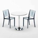 Spectre hvidt cafebord sæt: 2 B-side gennemsigtig stole og 70cm rundt bord Rabatter