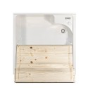 Edilla Montegrappa 60x60 cm vask til tøjvask hvid skab træ vaskebræt Udvalg