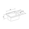 Acqua Edilla 63x50 cm vask til tøjvask med hvid skab træ vaskebræt Model