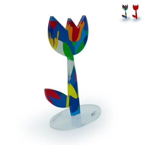 Tulipano skulptur Tulipan pop art farverig stue kunstværk Kampagne