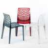 Sæt med 16 Gruvyer Grand Soleil stabelbar gennemsigtig spisebord stol Billig