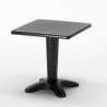 Balcony sort havebord sæt: 2 Cristal light gennemsigtig stole og 70cm kvadratisk bord Køb