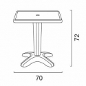 Terrace hvid havebord sæt: 2 Cristal light gennemsigtig stole og 70cm kvadratisk bord 