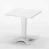 Terrace hvid havebord sæt: 2 Cristal light gennemsigtig stole og 70cm kvadratisk bord Køb