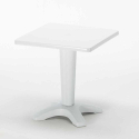Terrace hvid havebord sæt: 2 Dune gennemsigtig stole og 70cm kvadratisk bord Egenskaber
