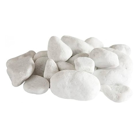 Sæt med 24 dekorative hvide sten til bioethanol pejs biopejs