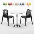 Long Island hvid cafebord sæt: 2 Gruvyer farvet stole og 70cm rundt bord Kampagne