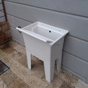Jo Monoblok 59x41x75 cm vask til tøjvask hvid vaskebræt udendørs plast Valgfri