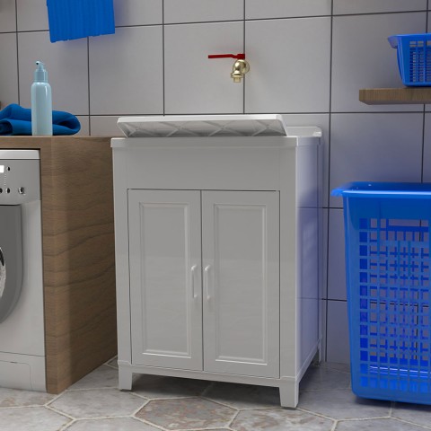 2-dørs skab med håndvask i vaskeharpiks 60x50cm Mong