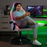 Pixy Plus hvid ergonomisk gamer kontorstol massage RGB lys kunstlæder På Tilbud