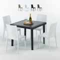 Passion sort havebord sæt: 4 Bistrot farvet stole og 90cm kvadratisk bord Kampagne