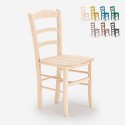 Paesana Wood AHD spisebords stol vintage design lavet af massivt bøgetræ På Tilbud