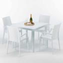 Love hvid havebord sæt: 4 Bistrot Arm farvet stole og 90cm kvadratisk bord Udvalg