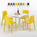 Love hvid havebord sæt: 4 Rome farvet stole og 90cm kvadratisk bord Kampagne