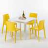 Love hvid havebord sæt: 4 Rome farvet stole og 90cm kvadratisk bord Mål