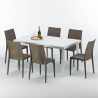 SummerLife hvid havebord sæt: 6 Bistrot farvet stole og 150x90 cm bord Udvalg