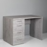 KimDesk GS betongrå lille træ skrivebord 110x65 cm med 4 skuffer Udsalg