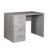 KimDesk GS betongrå lille træ skrivebord 110x65 cm med 4 skuffer Tilbud