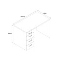 KimDesk GS betongrå lille træ skrivebord 110x65 cm med 4 skuffer Rabatter