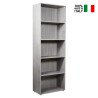 Kbook 5GS betongrå smal bogreol væg 5 justerbar hylder til stue kontor På Tilbud