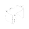 KimDesk WS hvidt lille træ skrivebord 110x60 cm med 4 skuffer Udsalg