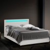 Geneva King 3/4 seng 160x190 cm eco læder med lameller LED opbevaring Mål
