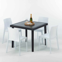Passion sort havebord sæt: 4 Rome farvet stole og 90cm kvadratisk bord Mål
