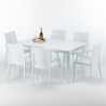 SummerLife hvid havebord sæt: 6 Bistrot Arm farvet stole og 150x90 cm bord Mængderabat