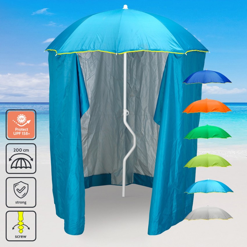 Zeus GiraFacile strand parasol 200cm med aftageligt læsejl UV-beskyttende Model