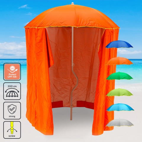 Zeus GiraFacile strand parasol 200cm med aftageligt læsejl UV-beskyttende Kampagne