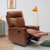 Aurora Relax design lænestol eco læder indbygget fodskammel vippefunktion På Tilbud