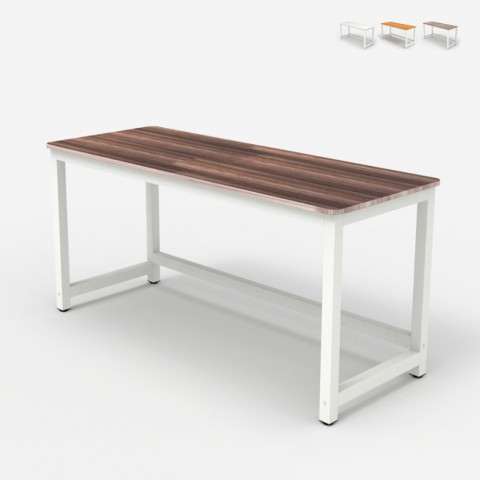 Bridgewhite 120 lille træ skrivebord 120x60cm med hvid stel til gaming