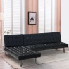 Zircone 3 personers chaiselong sofa sovesofa imiteret læder metal ben Mængderabat