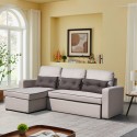 Smeraldo 3 personer chaiselong sofa sovesofa microfiber med opbevaring Udsalg