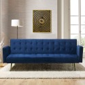 Caullae moderne 3 personers sofa fløjls sovesofa med gyldne metalben Mængderabat