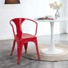 Steel Arm spisebords stol af lakeret stål i industriel stil med armlæn På Tilbud