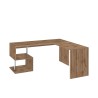 Vilnis WD 160/180cm hjørne skrivebord træ design egetræ med opbevaring Tilbud