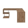Vilnis WD 160/180cm hjørne skrivebord træ design egetræ med opbevaring Rabatter