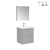 Nedhængt badeværelsesskab 60cm håndvask 2 skuffer LED spejl Root VitrA S På Tilbud