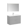 Nedhængt badeværelsesskab 100cm håndvask 2 skuffer LED spejl Root VitrA L Valgfri