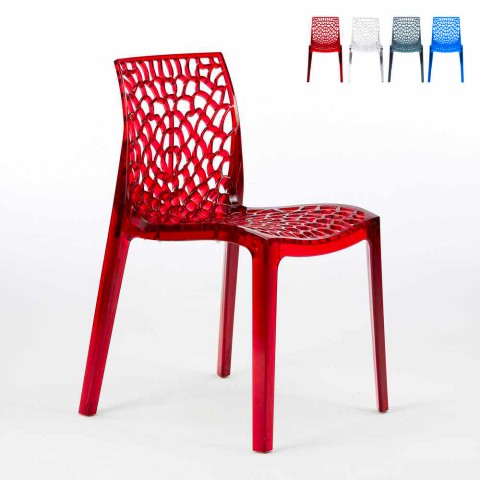 Gruvyer Grand Soleil stabelbar gennemsigtig spisebord stol polycarbonate Kampagne