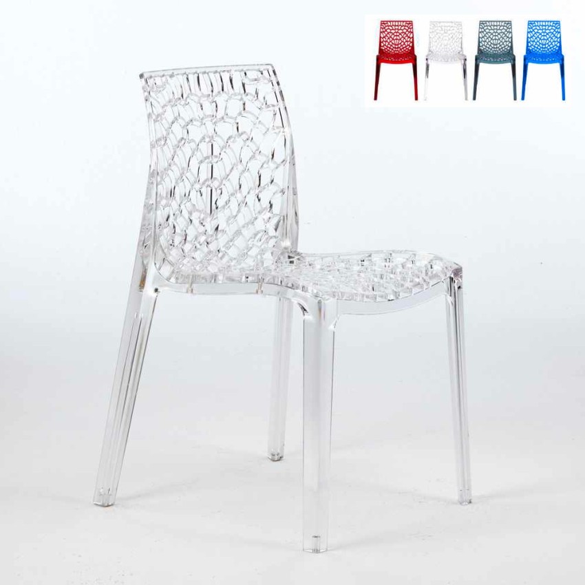 Gruvyer Grand Soleil stabelbar gennemsigtig spisebord stol polycarbonate Rabatter
