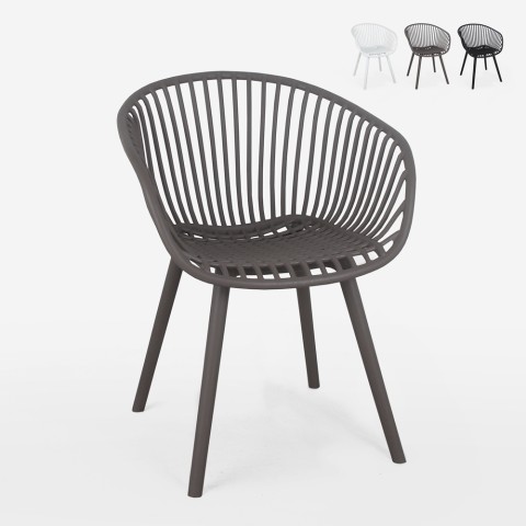 Philis Moderne design spisebordsstol med armlæn plastik havestol stue Kampagne