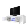 Nolux Wh Basic blank hvid tv bord skænk 180 cm med 2 låger glashylde Rabatter