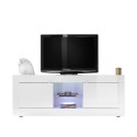Nolux Wh Basic blank hvid tv bord skænk 180 cm med 2 låger glashylde Udvalg