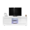 Nolux Wh Basic blank hvid tv bord skænk 180 cm med 2 låger glashylde Udvalg