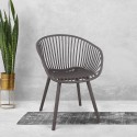 Philis Moderne design spisebordsstol med armlæn plastik havestol stue På Tilbud